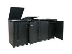 4er-Mülltonnenverkleidung Mit Deckel HxBxT 122x250x84 cm Anthrazit Holzoptik Dunkel Mülltonne 104kg*PROREGAL Sale