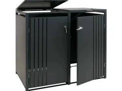 PROREGAL Weitere Ordnungssysteme Für Den Garten|2er-Mülltonnenverkleidung Mit Deckel HxBxT 122x132x84 cm Anthrazit Mülltonne 53kg