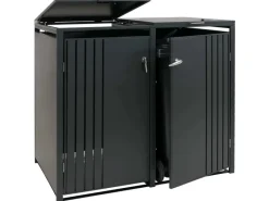 PROREGAL Weitere Ordnungssysteme Für Den Garten|2er-Mülltonnenverkleidung Mit Deckel HxBxT 122x132x84 cm Anthrazit Mülltonne 53kg