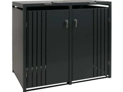 PROREGAL Weitere Ordnungssysteme Für Den Garten|2er-Mülltonnenverkleidung Mit Deckel HxBxT 122x132x84 cm Anthrazit Mülltonne 53kg