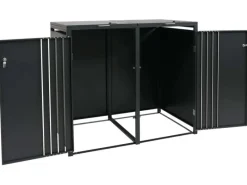 PROREGAL Weitere Ordnungssysteme Für Den Garten|2er-Mülltonnenverkleidung Mit Deckel HxBxT 122x132x84 cm Anthrazit Mülltonne 53kg