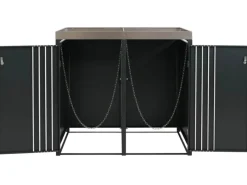 PROREGAL Weitere Ordnungssysteme Für Den Garten|2er-Mülltonnenverkleidung Mit Pflanzkasten HxBxT 125x132x84 cm Anthrazit Mülltonne 55kg