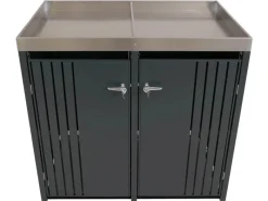 PROREGAL Weitere Ordnungssysteme Für Den Garten|2er-Mülltonnenverkleidung Mit Pflanzkasten HxBxT 125x132x84 cm Anthrazit Mülltonne 55kg