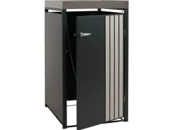 1er-Mülltonnenverkleidung Mit Pflanzkasten HxBxT 125x68x84 cm Anthrazit Holzoptik Hell Mülltonne 35kg*PROREGAL Hot