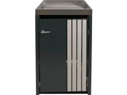 1er-Mülltonnenverkleidung Mit Pflanzkasten HxBxT 125x68x84 cm Anthrazit Holzoptik Hell Mülltonne 35kg*PROREGAL Hot