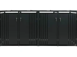 PROREGAL Weitere Ordnungssysteme Für Den Garten|4er-Mülltonnenverkleidung Mit Deckel HxBxT 122x250x84 cm Anthrazit Mülltonne 104kg