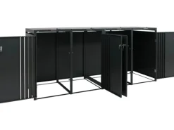 PROREGAL Weitere Ordnungssysteme Für Den Garten|4er-Mülltonnenverkleidung Mit Deckel HxBxT 122x250x84 cm Anthrazit Mülltonne 104kg