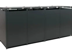 PROREGAL Weitere Ordnungssysteme Für Den Garten|4er-Mülltonnenverkleidung Mit Deckel HxBxT 122x250x84 cm Anthrazit Mülltonne 104kg