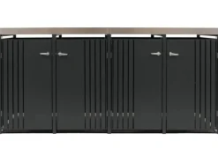 PROREGAL Weitere Ordnungssysteme Für Den Garten|4er-Mülltonnenverkleidung Mit Pflanzkasten HxBxT 125x260x84 cm Anthrazit Mülltonne 95kg