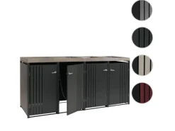 PROREGAL Weitere Ordnungssysteme Für Den Garten|4er-Mülltonnenverkleidung Mit Pflanzkasten HxBxT 125x260x84 cm Anthrazit Mülltonne 95kg