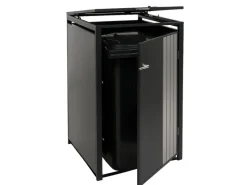 PROREGAL Weitere Ordnungssysteme Für Den Garten|1er-Mülltonnenverkleidung Mit Deckel HxBxT 122x68x84 cm Anthrazit Edelstahl Mülltonne 35kg