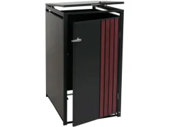 1er-Mülltonnenverkleidung Mit Deckel HxBxT 122x68x84 cm Anthrazit Holzoptik Dunkel Mülltonne 35kg*PROREGAL Sale