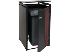 1er-Mülltonnenverkleidung Mit Deckel HxBxT 122x68x84 cm Anthrazit Holzoptik Dunkel Mülltonne 35kg*PROREGAL Sale