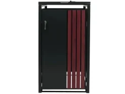 1er-Mülltonnenverkleidung Mit Deckel HxBxT 122x68x84 cm Anthrazit Holzoptik Dunkel Mülltonne 35kg*PROREGAL Sale