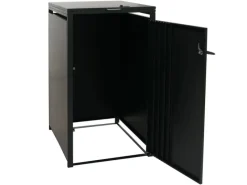 1er-Mülltonnenverkleidung Mit Deckel HxBxT 122x68x84 cm Anthrazit Holzoptik Dunkel Mülltonne 35kg*PROREGAL Sale