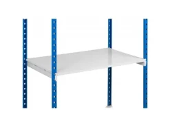 Fachbodenregal Maximus HxBxT 260 x 125 x 34 cm 5 Ebenen Metallplatten-Fachboden Fachlast 114 kg Lichtblau-Lichtgrau*PROREGAL Hot