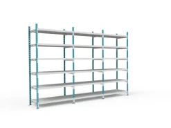 Fachbodenregal Maximus Pro HxBxT 220 x 150 x 60 cm 7 Ebenen PVC-Fachboden Fachlast 236 kg Lichtblau-Lichtgrau*PROREGAL Sale