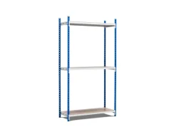 PROREGAL Sportgeräte|Fachbodenregal Maximus Pro HxBxT 300 x 150 x 100 cm 3 Ebenen Spanplatten-Fachboden Fachlast 249 kg Lichtblau-Lichtgrau