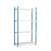 Fachbodenregal Maximus HxBxT200 x 100 x 60 cm 4 Ebenen Offener Fachboden Fachlast 182 kg Lichtblau-Lichtgrau*PROREGAL Outlet