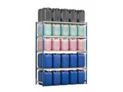 Fachbodenregal Maximus HxBxT200 x 100 x 60 cm 4 Ebenen Offener Fachboden Fachlast 182 kg Lichtblau-Lichtgrau*PROREGAL Outlet