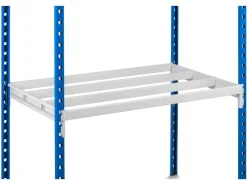 Fachbodenregal Maximus HxBxT200 x 100 x 60 cm 4 Ebenen Offener Fachboden Fachlast 182 kg Lichtblau-Lichtgrau*PROREGAL Outlet