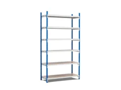 PROREGAL Sportgeräte|Fachbodenregal Maximus HxBxT200 x 150 x 80 cm 7 Ebenen Spanplatten-Fachboden Fachlast 131 kg Lichtblau-Lichtgrau