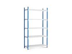 Fachbodenregal Maximus Pro HxBxT 260 x 100 x 60 cm 5 Ebenen Offener Fachboden Fachlast 286 kg Lichtblau-Lichtgrau*PROREGAL Outlet