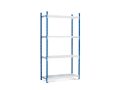 PROREGAL Sportgeräte|Fachbodenregal Maximus Pro HxBxT 240 x 150 x 120 cm 4 Ebenen Offener Fachboden Fachlast 236 kg Lichtblau-Lichtgrau