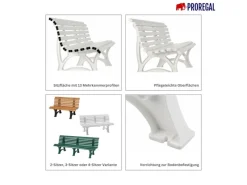 PROREGAL Gartenbänke|Gartenbank Jamaika 4 Sitzer HxBxT 80 x 200 x 64 cm Witterungskunststoff & UV Beständiger Kunststoff Parkbank Sitzbank