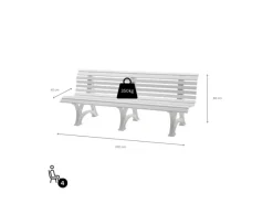 PROREGAL Gartenbänke|Gartenbank Jamaika 4 Sitzer HxBxT 80 x 200 x 64 cm Witterungskunststoff & UV Beständiger Kunststoff Parkbank Sitzbank