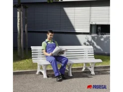 PROREGAL Gartenbänke|Gartenbank Jamaika 4 Sitzer HxBxT 80 x 200 x 64 cm Witterungskunststoff & UV Beständiger Kunststoff Parkbank Sitzbank