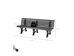 PROREGAL Gartenbänke|Gartenbank Jamaika 4 Sitzer HxBxT 80 x 200 x 64 cm Witterungskunststoff & UV Beständiger Kunststoff Parkbank Sitzbank