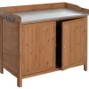 PROREGAL Gartenschränke|Gartenschrank Mit Arbeitsplatte 86x104x52cm Outdoor Tanne Holz Braun