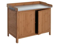 PROREGAL Gartenschränke|Gartenschrank Mit Arbeitsplatte 86x104x52cm Outdoor Tanne Holz Braun