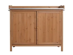 PROREGAL Gartenschränke|Gartenschrank Mit Arbeitsplatte 86x104x52cm Outdoor Tanne Holz Braun