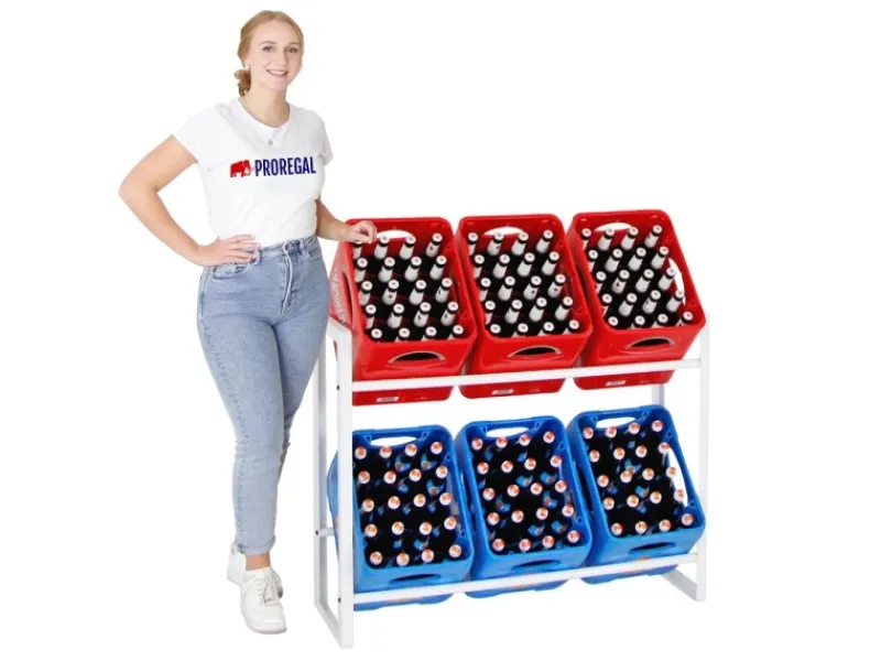 PROREGAL Universalboxen|Getränkekistenregal Getränkeregal Königssee HxBxT 82 x 105 x 32 cm 6 Kästen