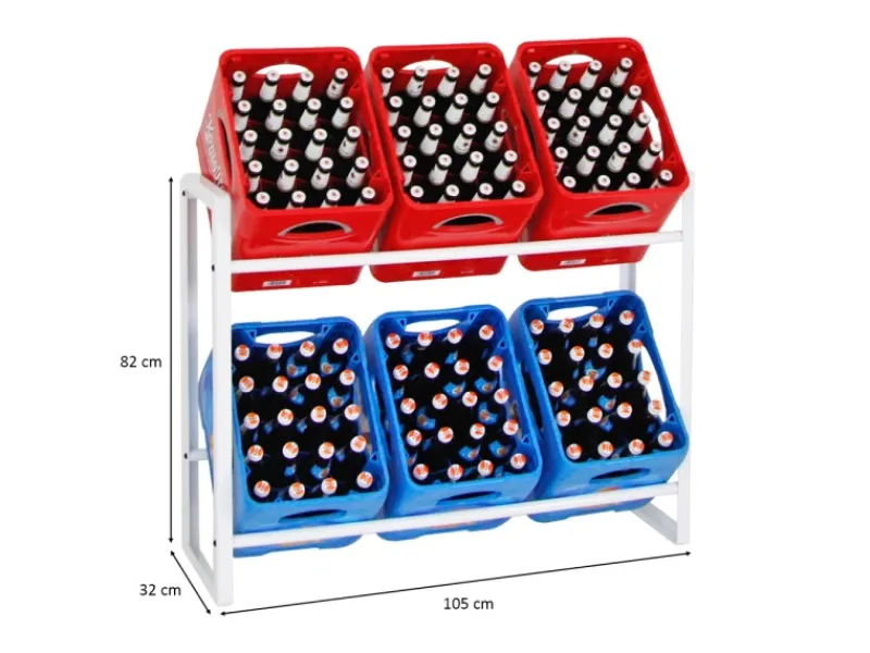 PROREGAL Universalboxen|Getränkekistenregal Getränkeregal Königssee HxBxT 82 x 105 x 32 cm 6 Kästen