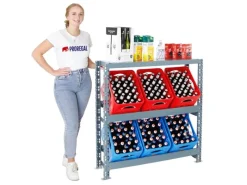 PROREGAL Universalboxen|Getränkekistenregal Getränkeregal Tegernsee XL HxBxT 110 x 110 x 30 cm 6 Kästen + Board