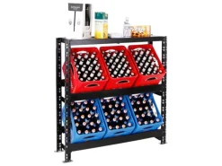 PROREGAL Universalboxen|Getränkekistenregal Getränkeregal Tegernsee XL HxBxT 110 x 110 x 30 cm 6 Kästen + Board