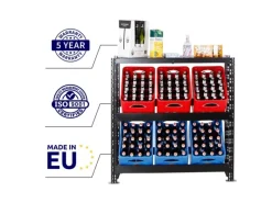 PROREGAL Universalboxen|Getränkekistenregal Getränkeregal Tegernsee XL HxBxT 110 x 110 x 30 cm 6 Kästen + Board