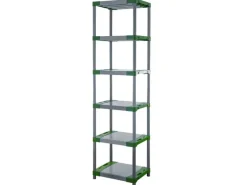 PROREGAL Sportgeräte|Kunststoffregal Big Grey Bear Extra-Tall HxBxT 220 x 60 x 46 cm Fachlast 160 kg Grau/Grün