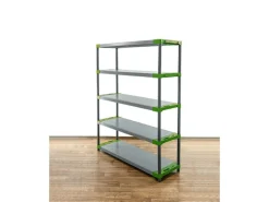 PROREGAL Sportgeräte|Kunststoffregal Grey Bear Tall HxBxT 180 x 150 x 46 cm Fachlast 70 kg Grau/Grün