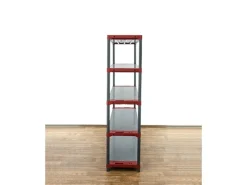 PROREGAL Sportgeräte|Kunststoffregal Big Grey Bear Tall HxBxT 180 x 140 x 46 cm Fachlast 120 kg Grau/Rot