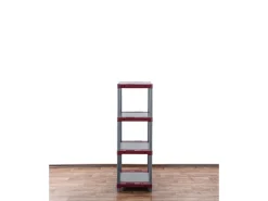 Kunststoffregal Grey Bear Low HxBxT 138 x 60 x 46 cm Fachlast 120 kg Grau/Rot*PROREGAL Discount