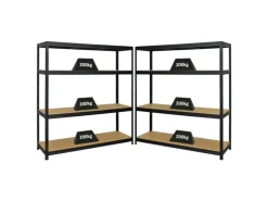 PROREGAL Sportgeräte|Mega Deal 2er-Set Schwerlastregal Giant Elephant 160x150x45cm mit 4 Ebenen Fachlast 200kg