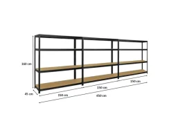 PROREGAL Sportgeräte|Mega Deal 2er-Set Schwerlastregal Giant Elephant 160x150x45cm mit 4 Ebenen Fachlast 200kg