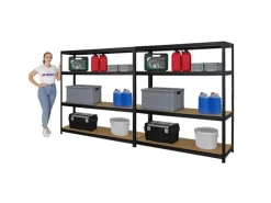 PROREGAL Sportgeräte|Mega Deal 2er-Set Schwerlastregal Giant Elephant 160x150x45cm mit 4 Ebenen Fachlast 200kg