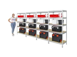 Mega Deal 4x Schwerlastregal Rivet HxBxT 180 x 90 x 45 cm Fachlast 250 kg*PROREGAL Outlet