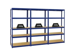 PROREGAL Sportgeräte|Mega Deal 3x Schwerlastregal Slim Elephant S HxBxT 180 x 90 x 45 cm 5 Ebenen Fachlast 350 kg