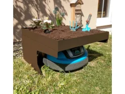 PROREGAL Rasenmäher|Mähroboter-Garage Mit Pflanzkasten 37x60x70cm Metall